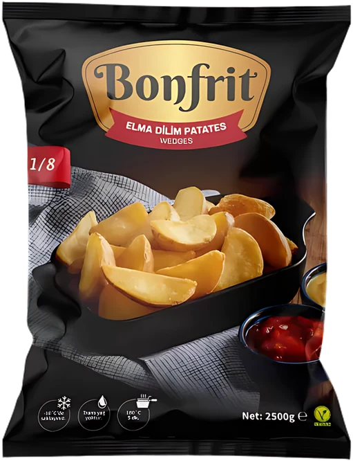 Bonfrit elma dilim patates 1/8 wedges 2500 g