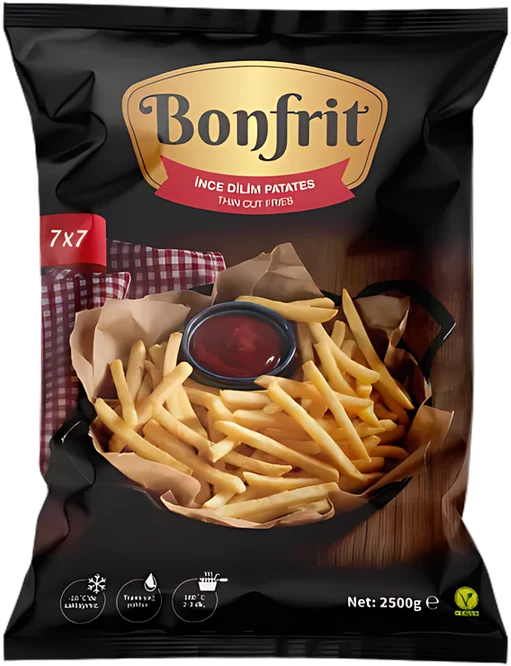 Bonfrit ince dilim 7×7 donuk patates 2500 g