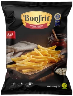 Bonfrit 9×9 parmak patates, Sanpa üretimi toptan donuk patates