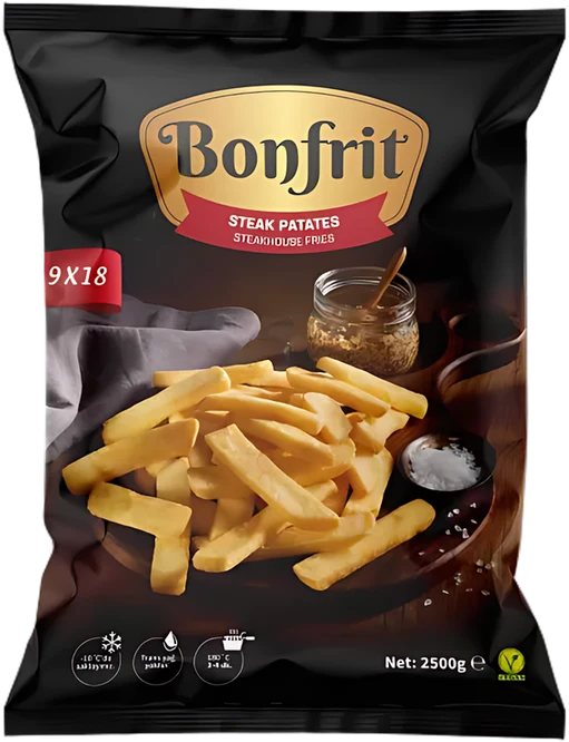 Bonfrit steak kesim 9×18 donuk patates 2500 g
