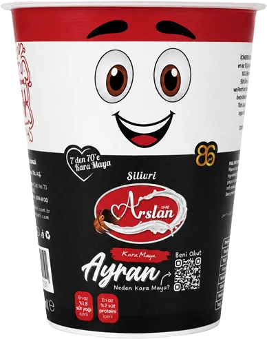 Silivri Arslan Kara Maya ayran 330 ml bardak, restoran tipi toptan ayran