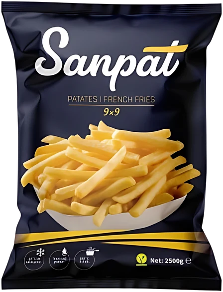 Sanpat 9×9 dondurulmuş parmak patates 2500 g