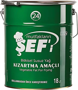 Mutfakların Şefi bitkisel kızartma yağı 18 litre