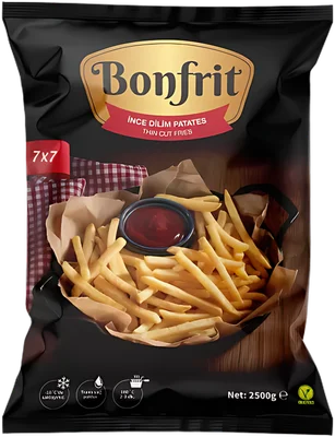 Bonfrit ince dilim 7×7 donuk patates 2500 g