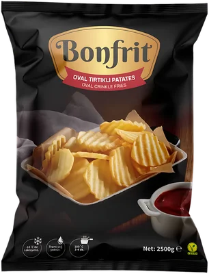 Bonfrit oval tırtıklı crinkle kesim donuk patates