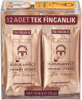 Mehmet Efendi 12×6 g tek fincanlık Türk kahvesi