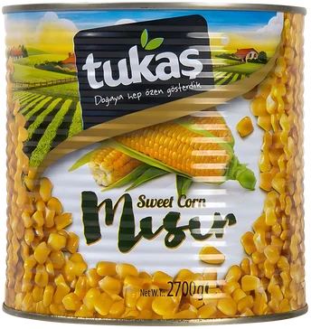 Tukaş sweet corn mısır konservesi 2700 ml
