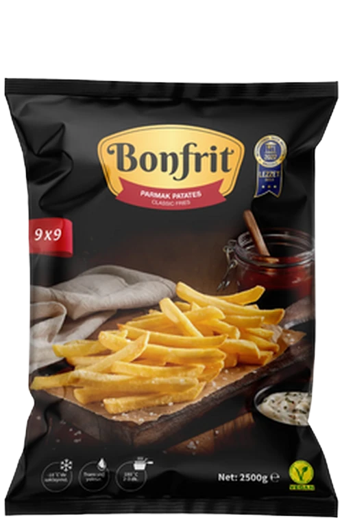 Bonfrit 9×9 parmak patates, Sanpa üretimi toptan donuk patates
